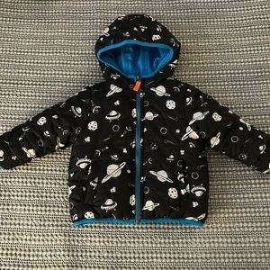 Space and Solid Reversible Puffer Jacket